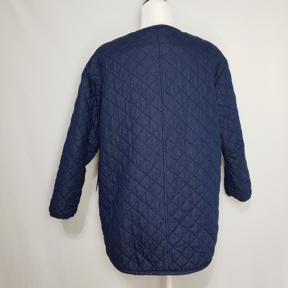 NEW- Forever 21 Quilted Denim Coat - Picture 4 of 5